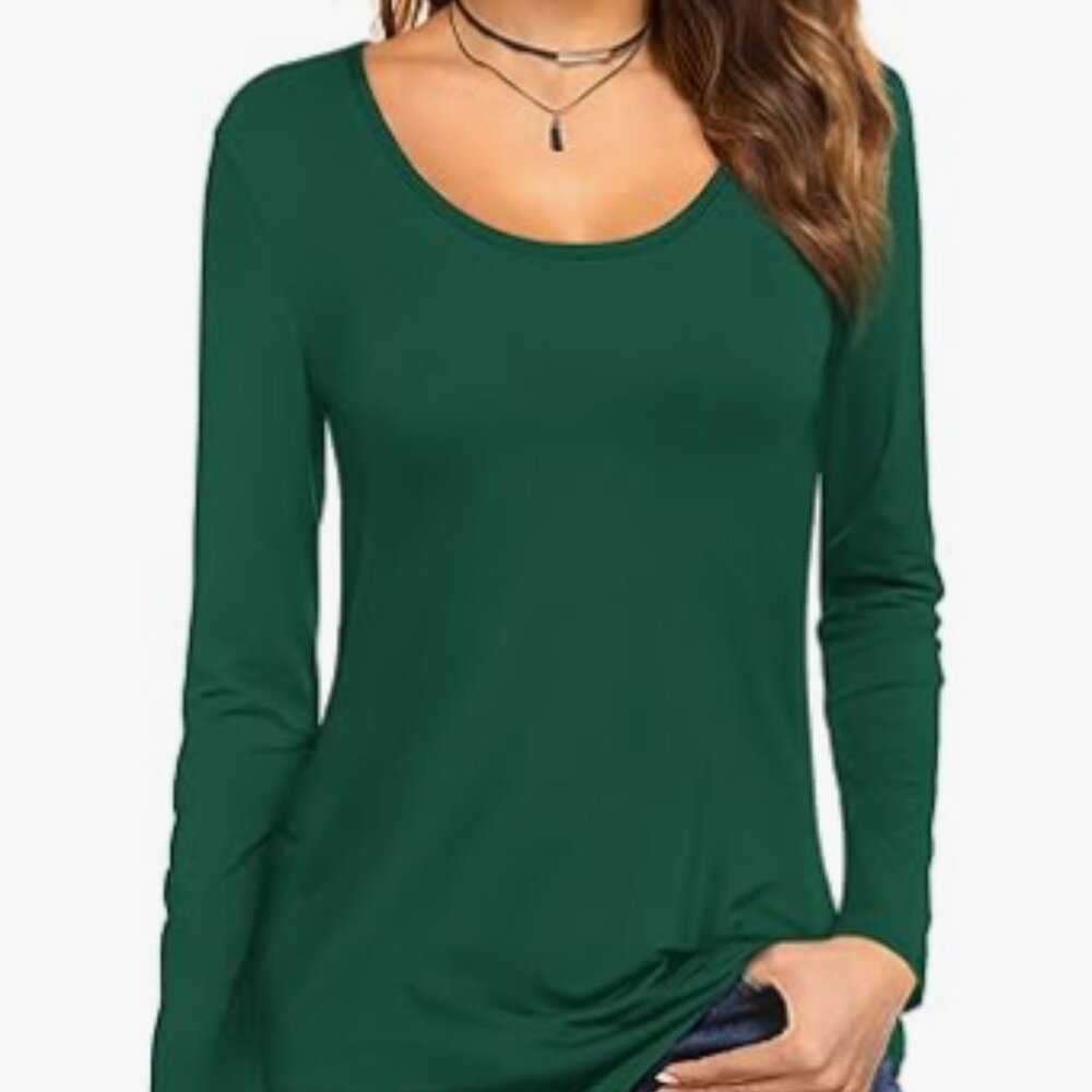 PrettyGarden Long Sleeve Pullover Green Top Size XXL New With Tags
